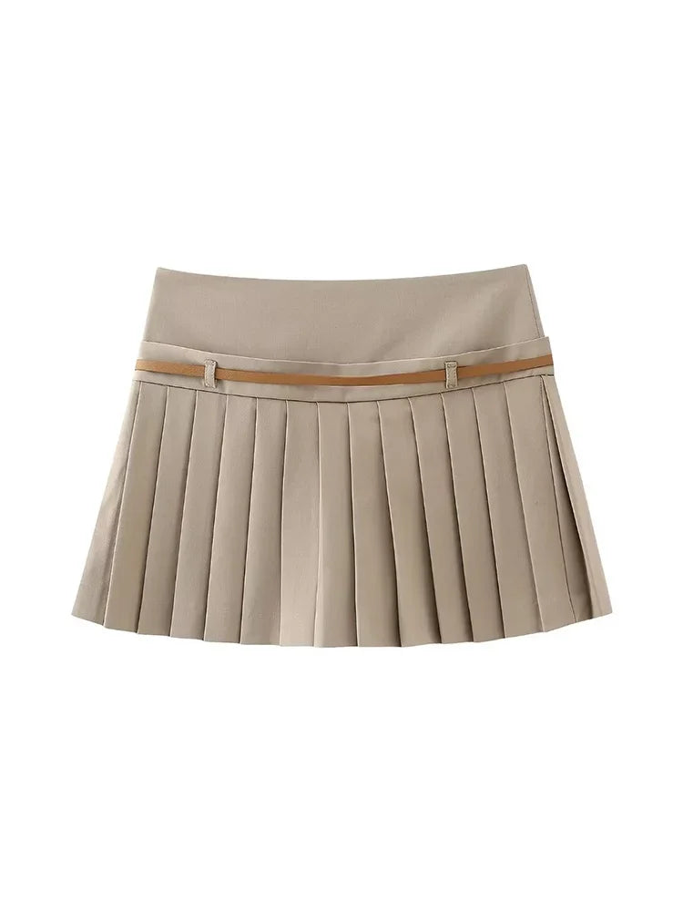 Side Zipper Mini Skirts Shorts Vintage High Waist