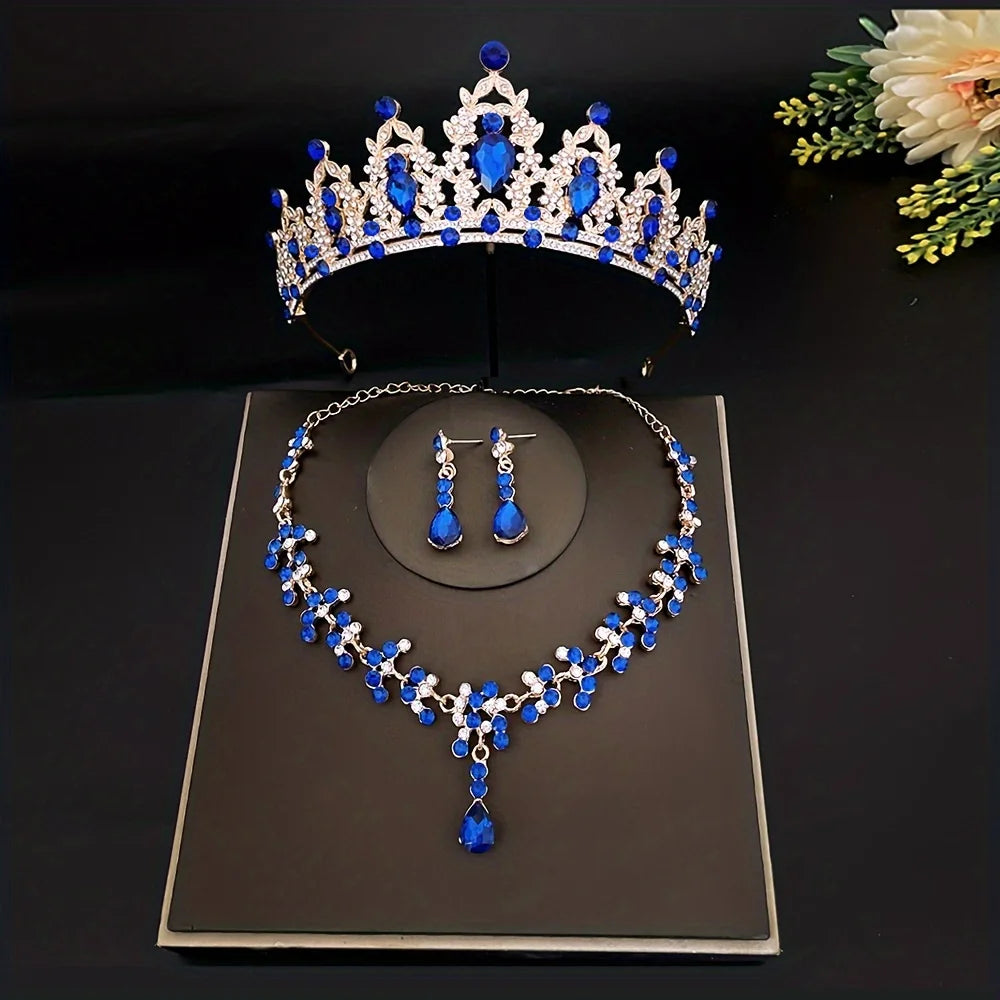 3pcs/set Crystal Bridal Jewelry Set