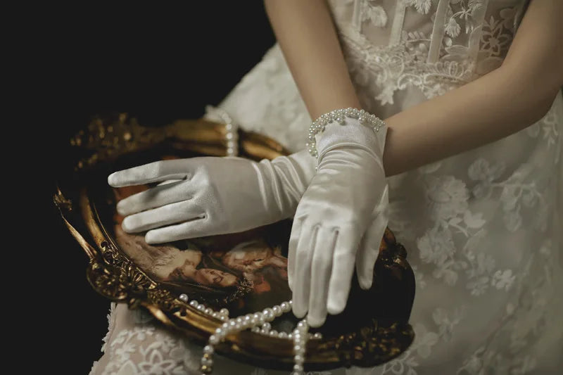 Bride Wedding Gloves Pearls Accessoires