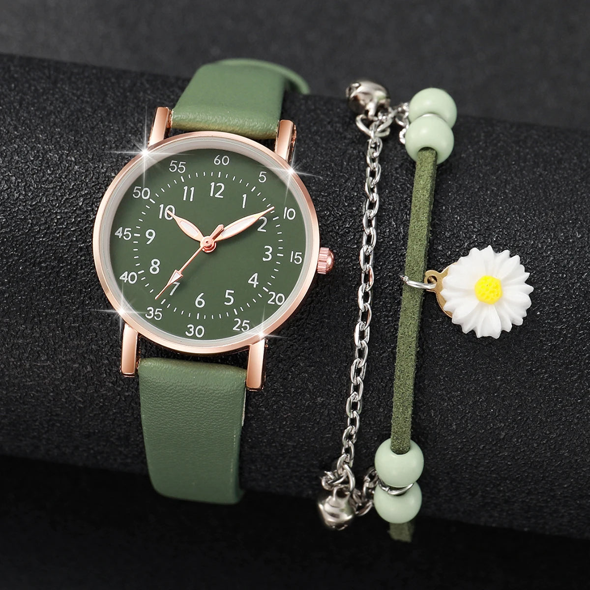 Quartz Watches Flower Bracelet Set
