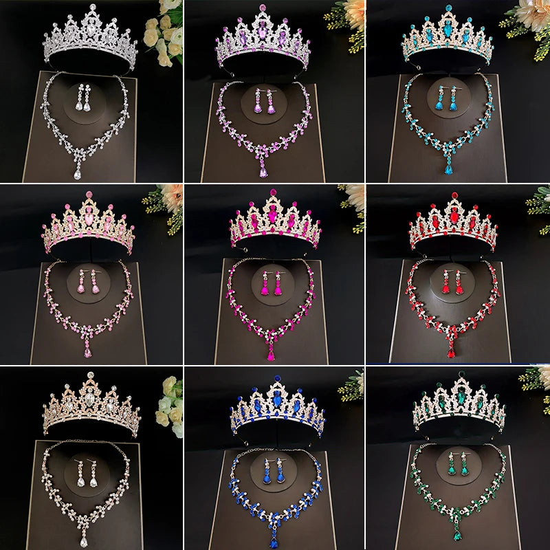 3pcs/set Crystal Bridal Jewelry Set