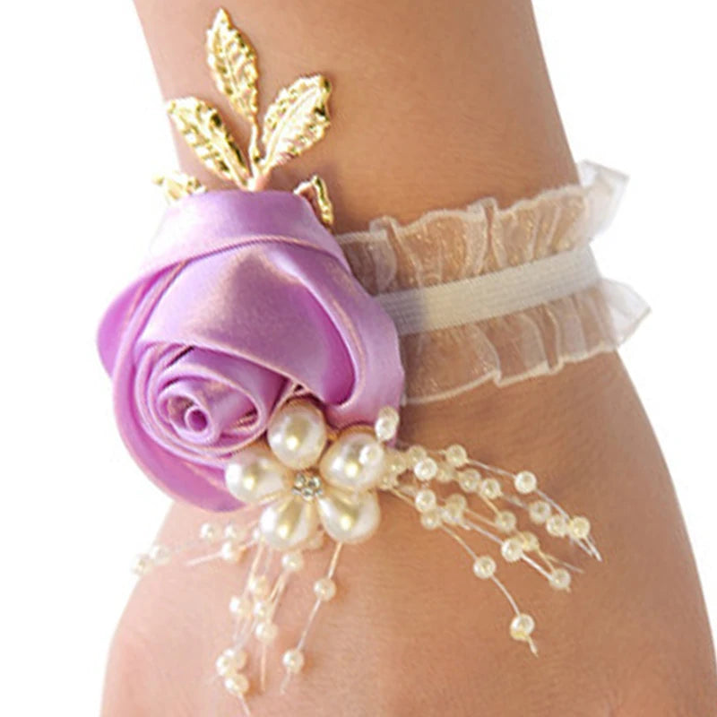 Bridesmaid Faux Rose Bracelet