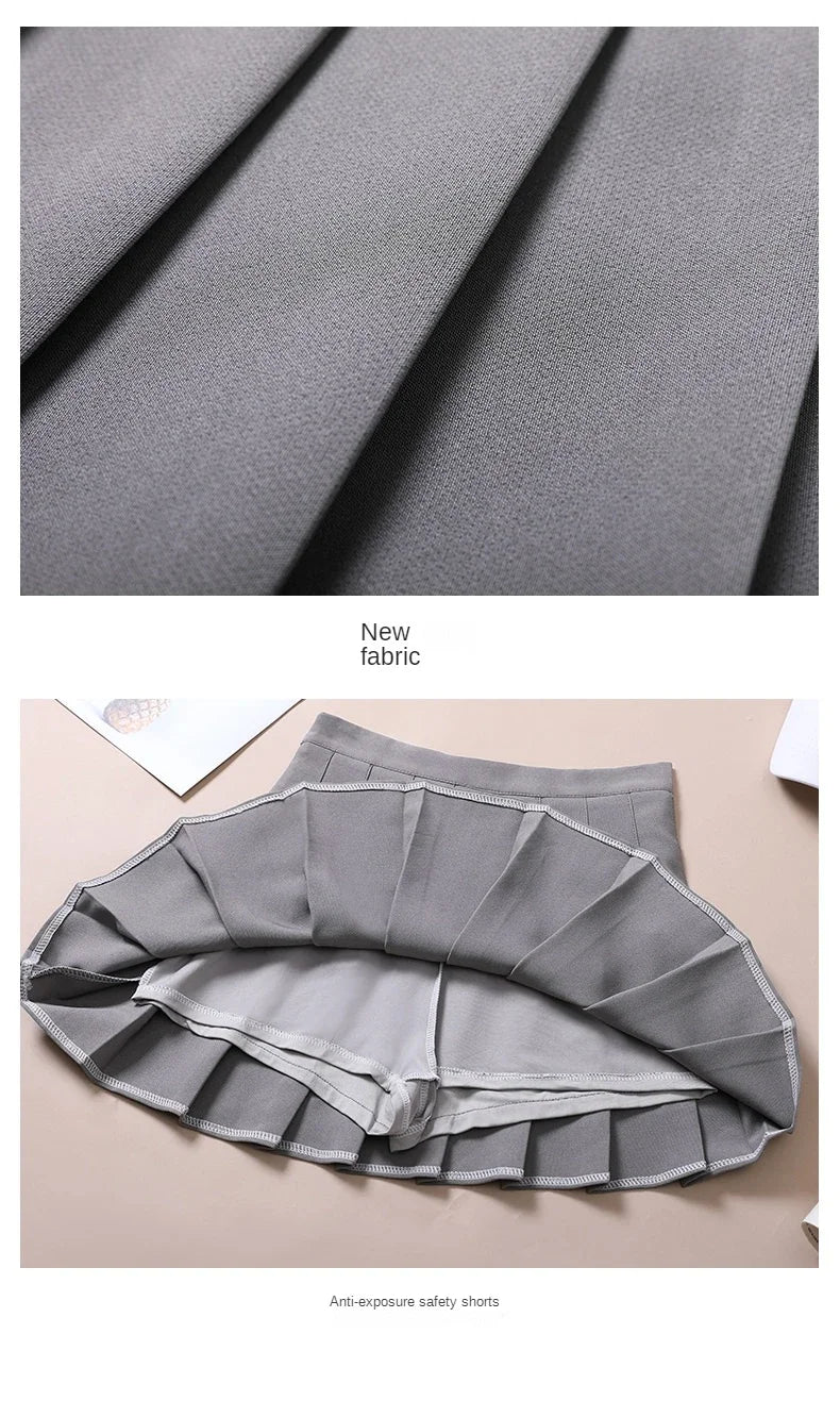 Khaki A-Line Korean Preppy Style Jupes Black Mini Skirts