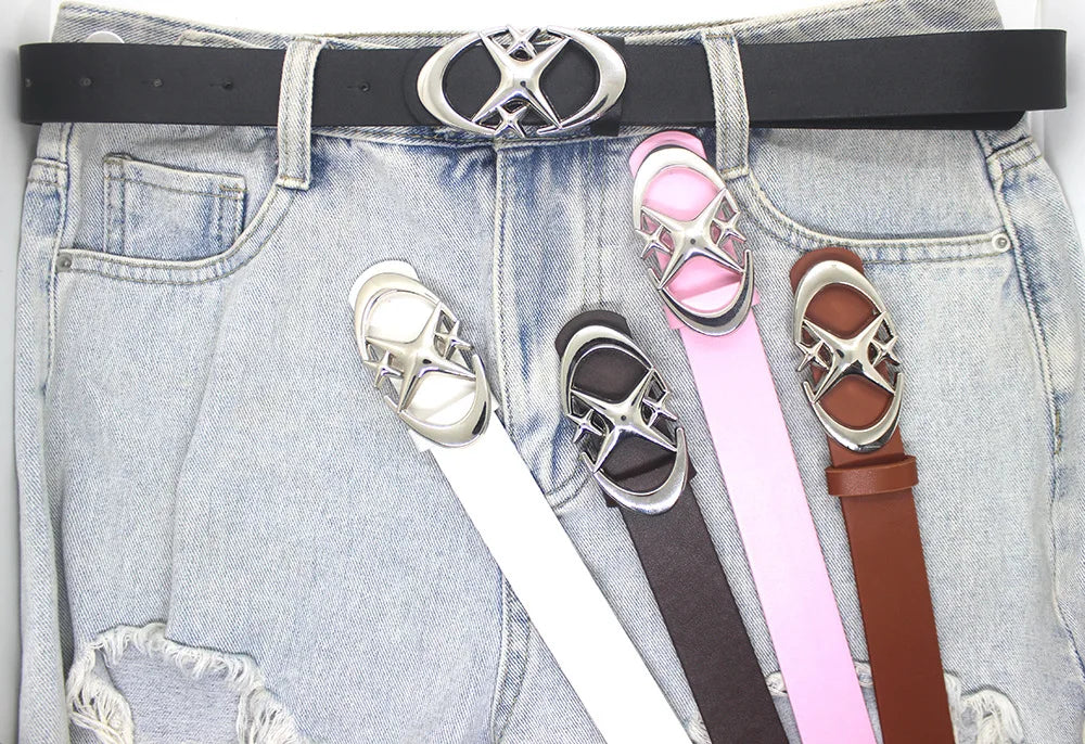 Punk Moon Star Buckle Belt Design