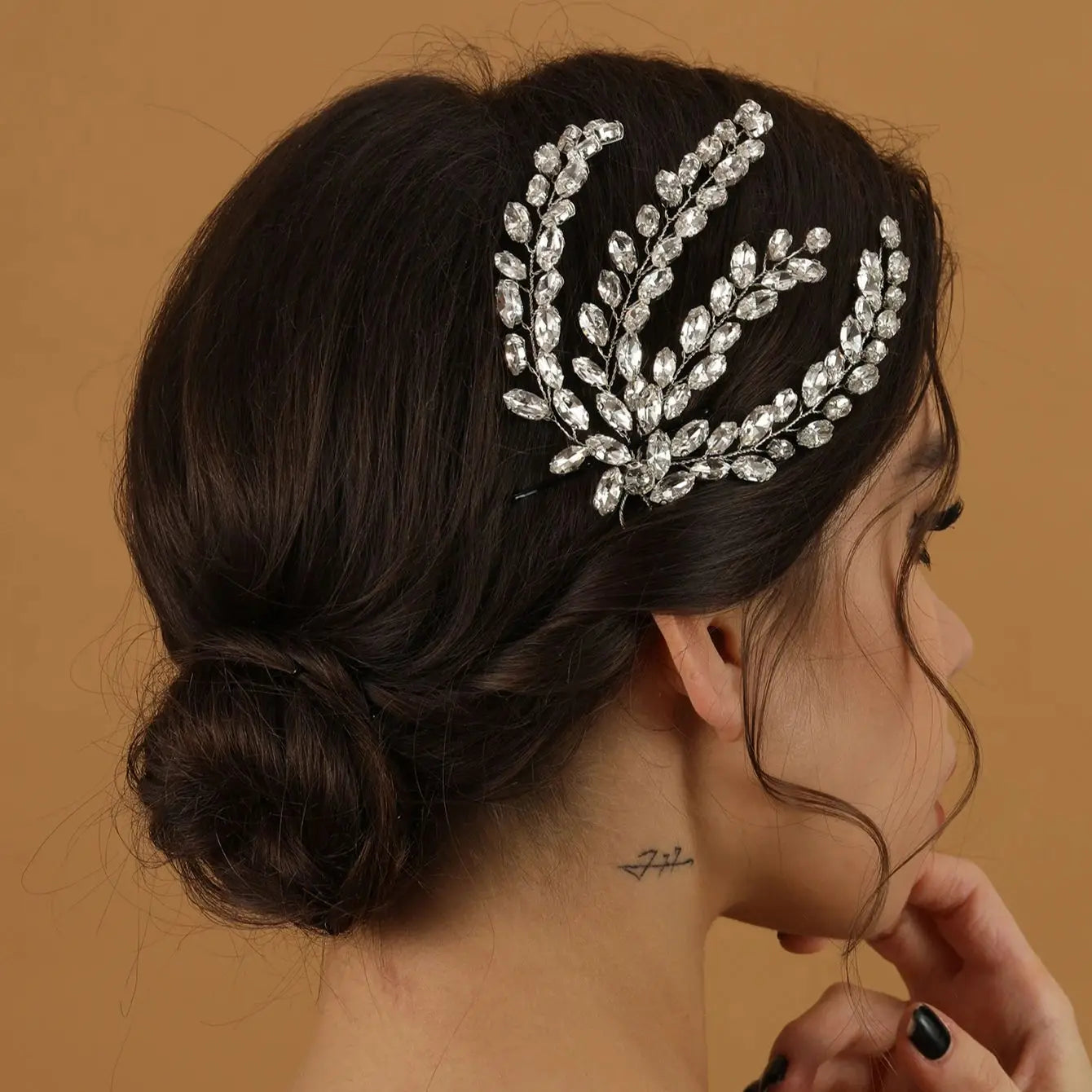 Fashion Leaf Zircon Bridal Headpiece Tiara Accessories