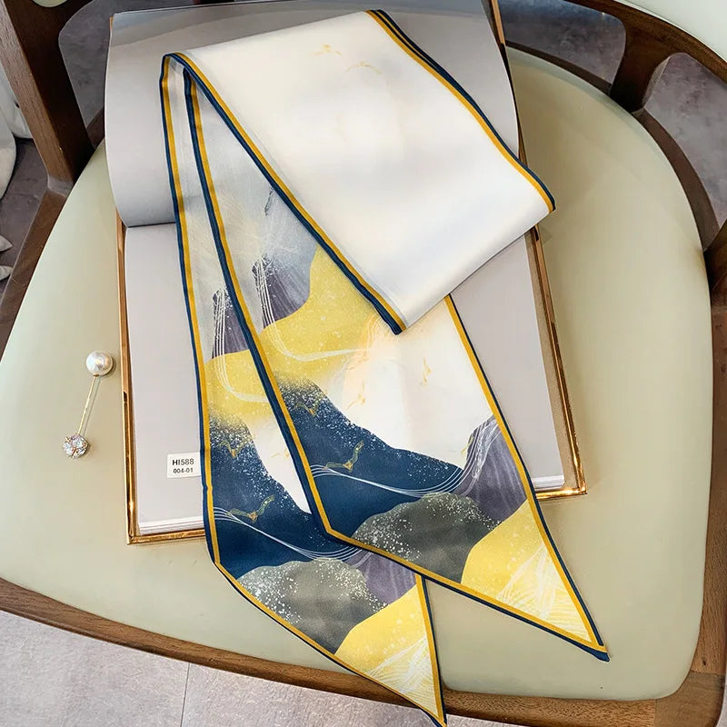 Long Silk Scarf Bag Tie