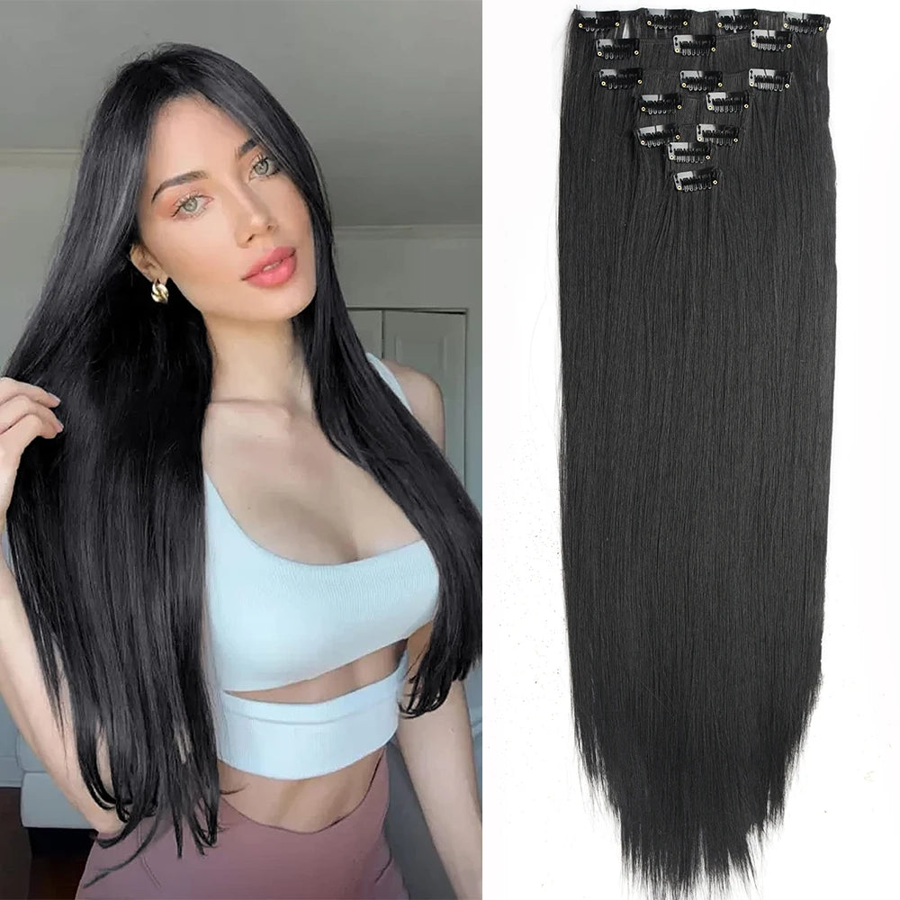 7Pcs/Set 16 Clips Hair Extension