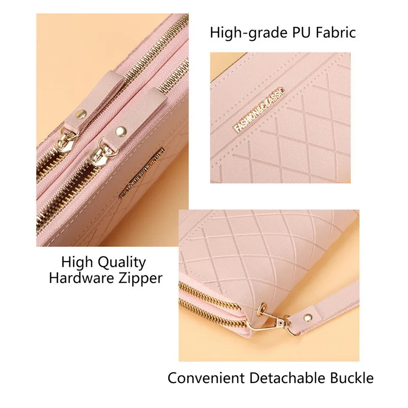 Double Zipper Long Wallet