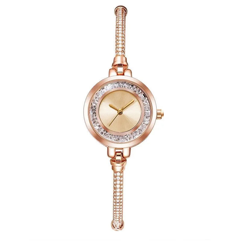 Women's Wristwatch Gold Bracelet Small Dial Elegant Watch