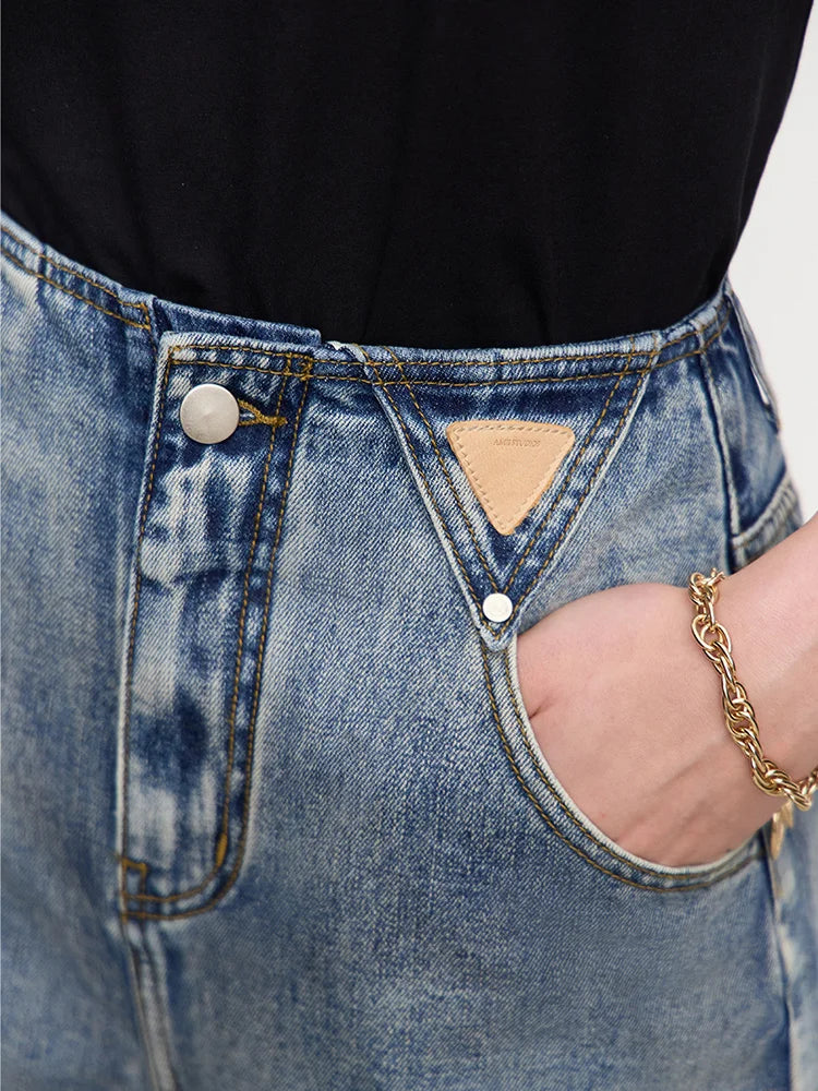 Minimalism Versatile Cotton Loose Women Jeans Shorts