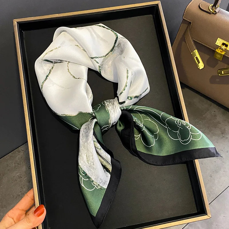 Silk Square Plaid Scarf