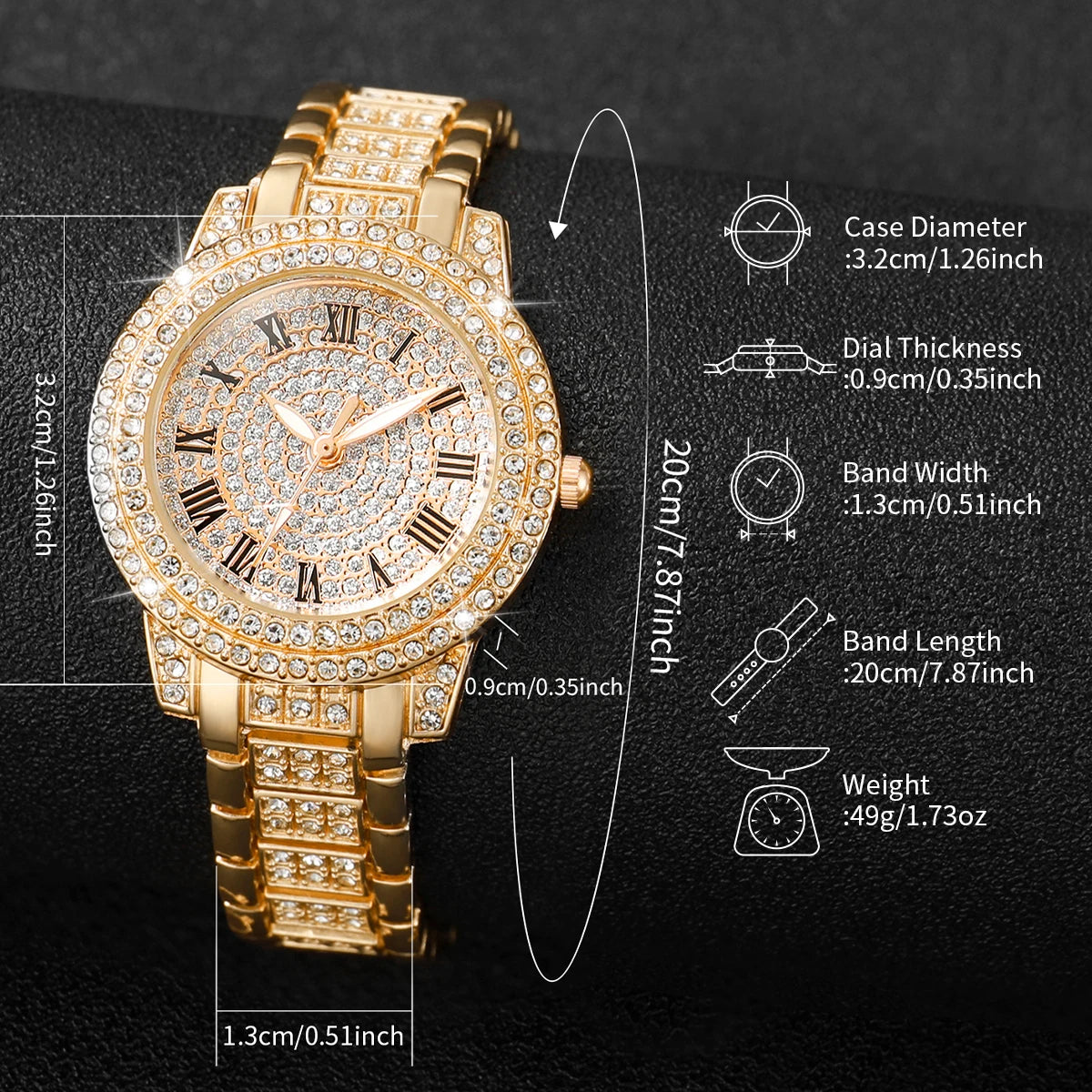 Rhinestone Womens Bracelet Watches