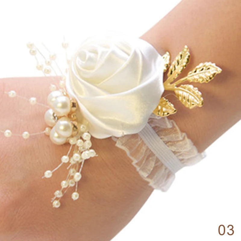 Bridesmaid Faux Rose Bracelet