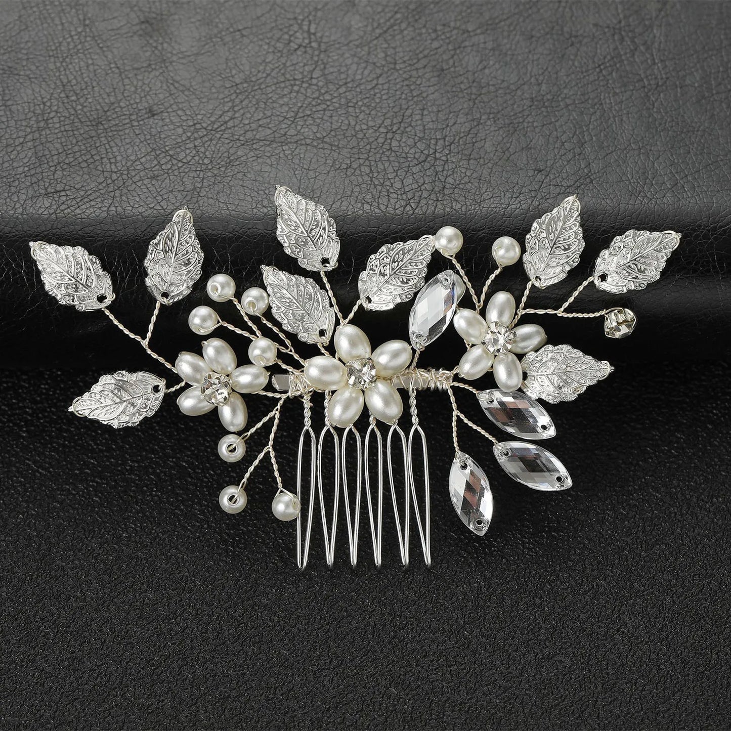 Crystal Pearl Hair Comb Clip Pin