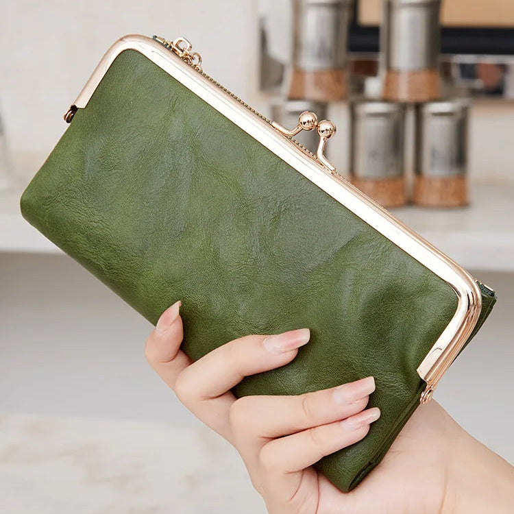 Solid Color Multi Functional Long Wallet