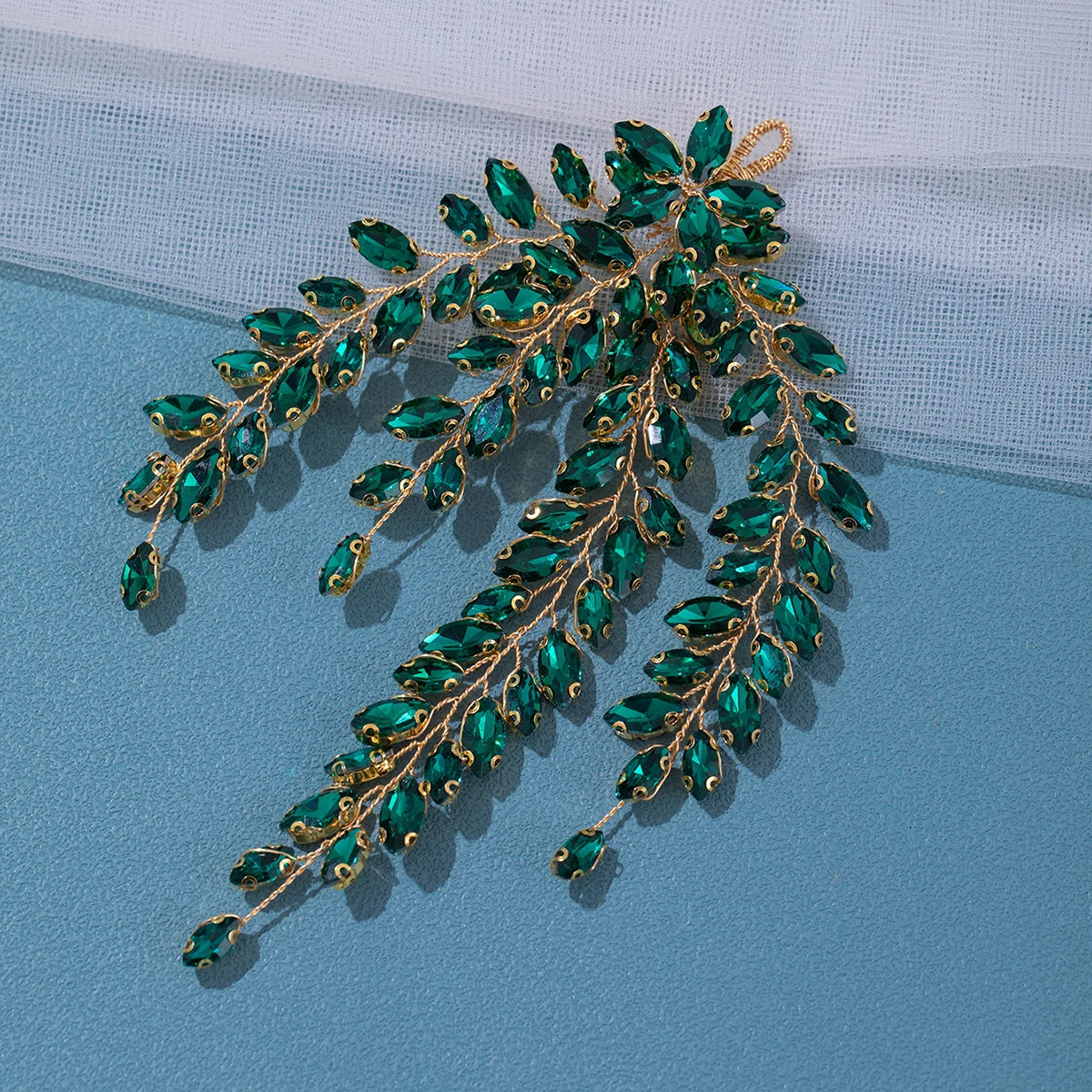 Fashion Leaf Zircon Bridal Headpiece Tiara Accessories