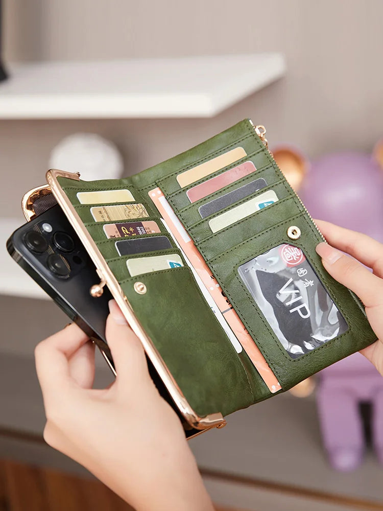 Solid Color Multi Functional Long Wallet