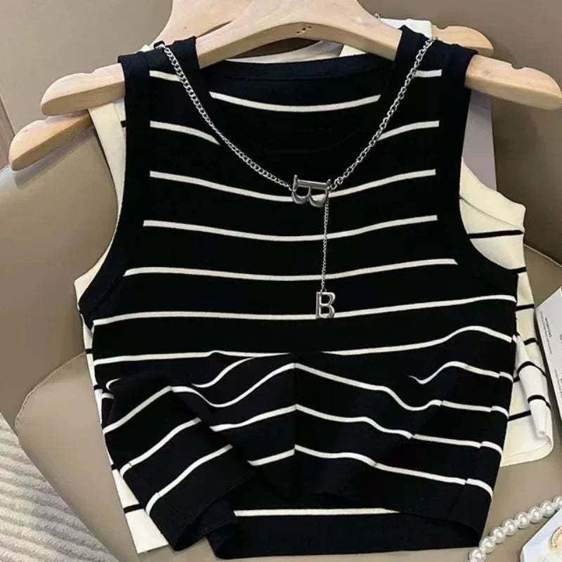 Stretch Vest Basic Versatile Short Top