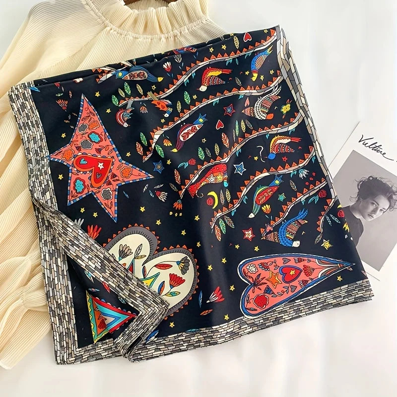 90*90Cm Square Scarf Twill Silk Bandana Pashmina