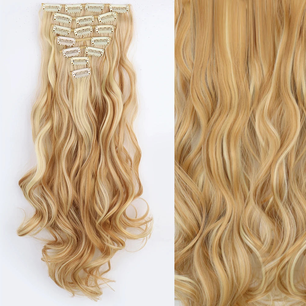 7Pcs/Set 16 Clips Hair Extension