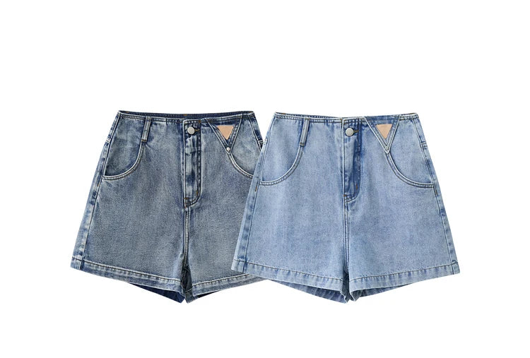 Minimalism Versatile Cotton Loose Women Jeans Shorts