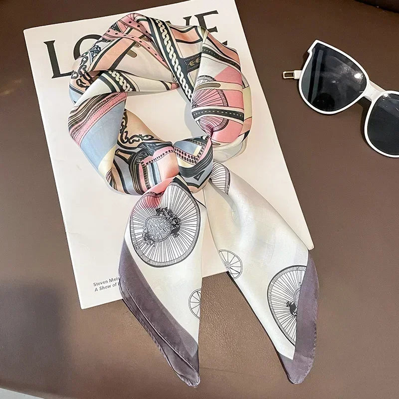 Luxury Design Print Silk Square Scarf