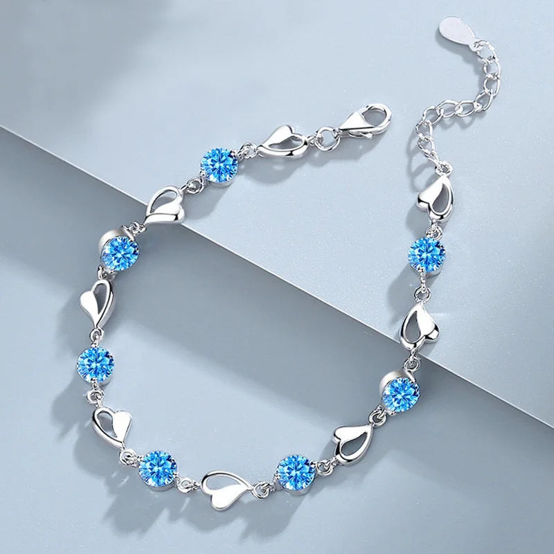 925 Sterling Silver Heart Shaped Bracelet