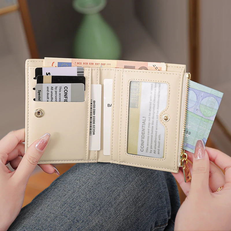 women's short wallet crocodile soft skin purse