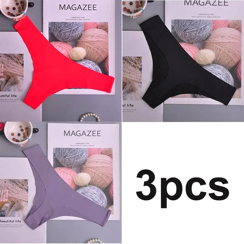 3PCS Seamless Panties Ice Silk