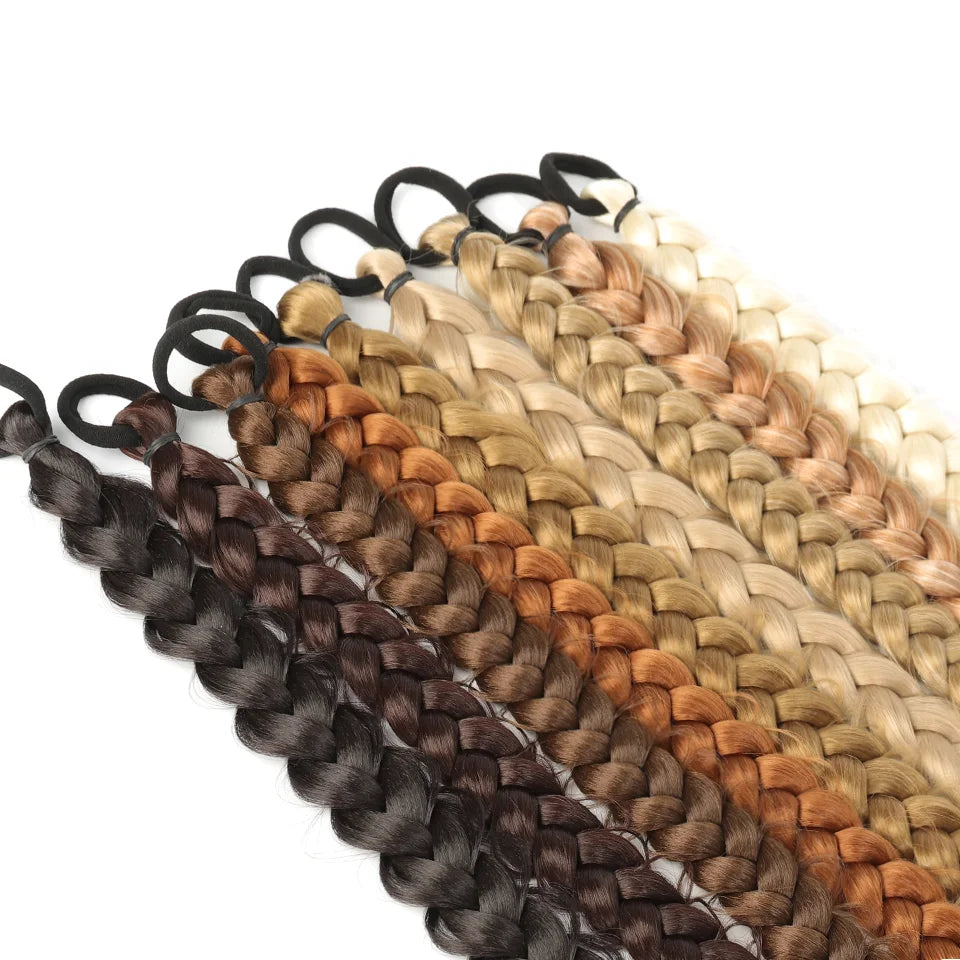 24 Inch Synthetic Long Braided Ponytail Hair Extensions
