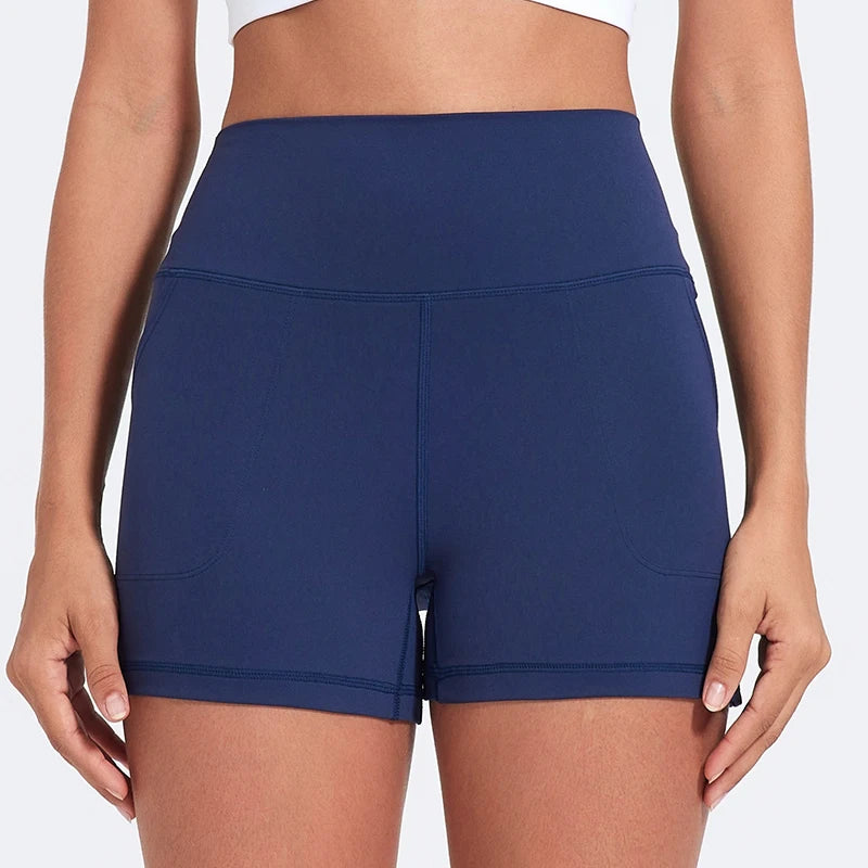 Casual Yoga Shorts Pocket Short High Waist Running Shorts