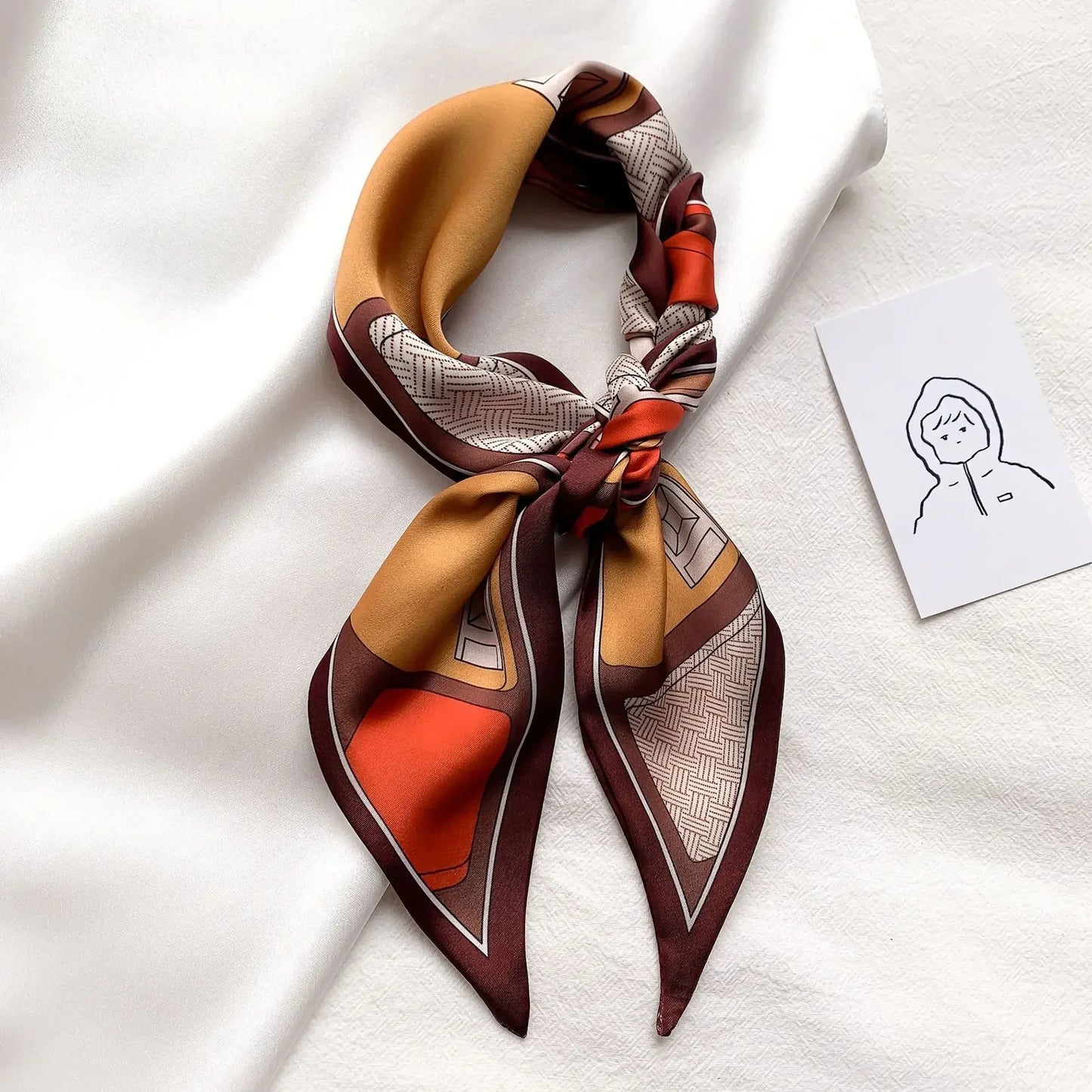 Fashion Print Hair Ribbon Scarf