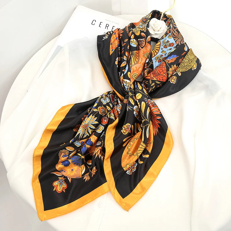 Silk Satin Square Scarf