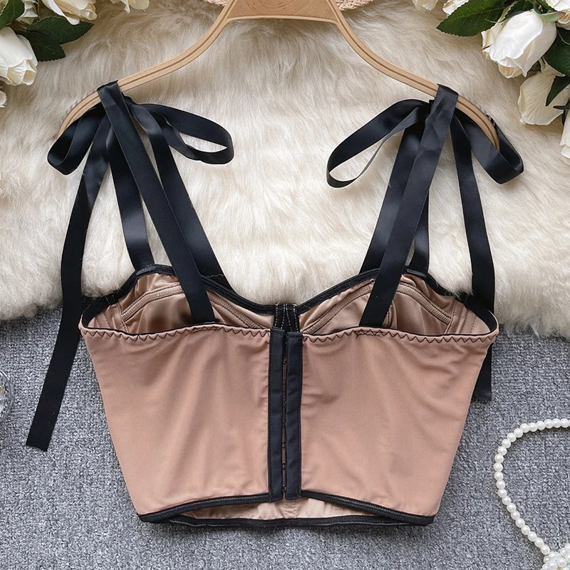 Lace Up Straps Crop Tops