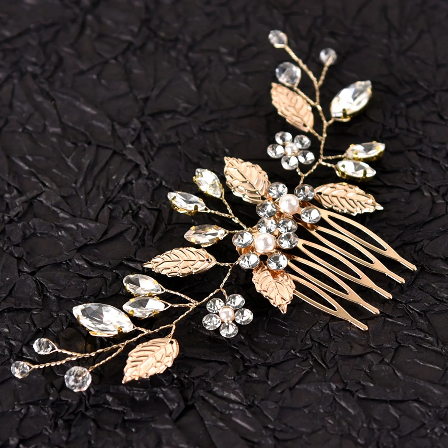 Crystal Pearl Hair Comb Clip Pin