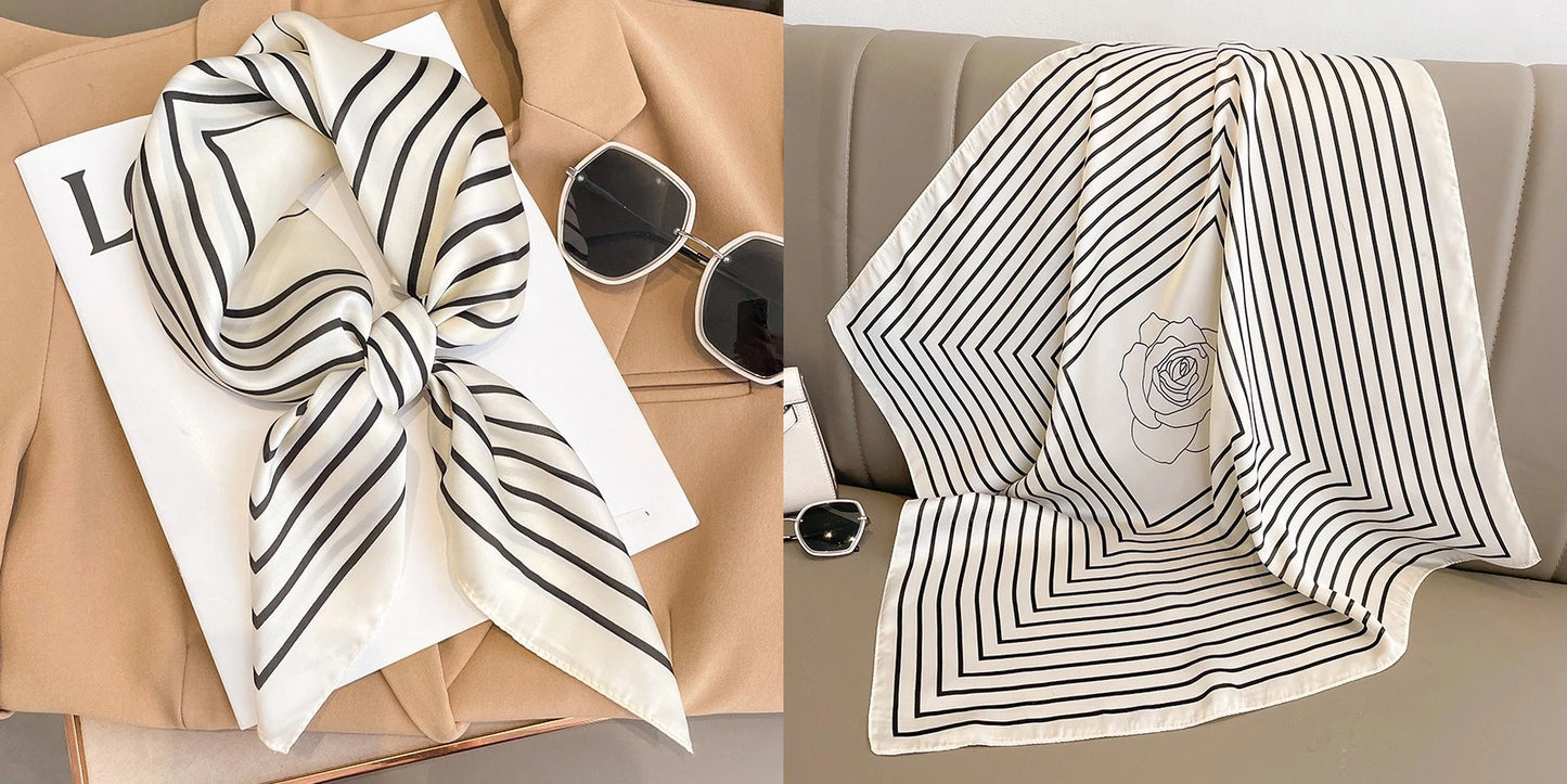 Floral Print Silk Square Scarf