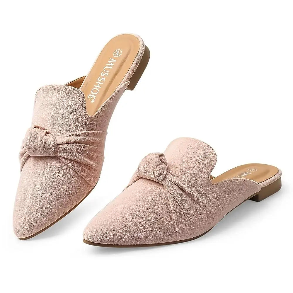 Suede Leather Slip-On Mules shoes
