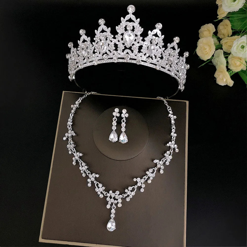 3pcs/set Crystal Bridal Jewelry Set