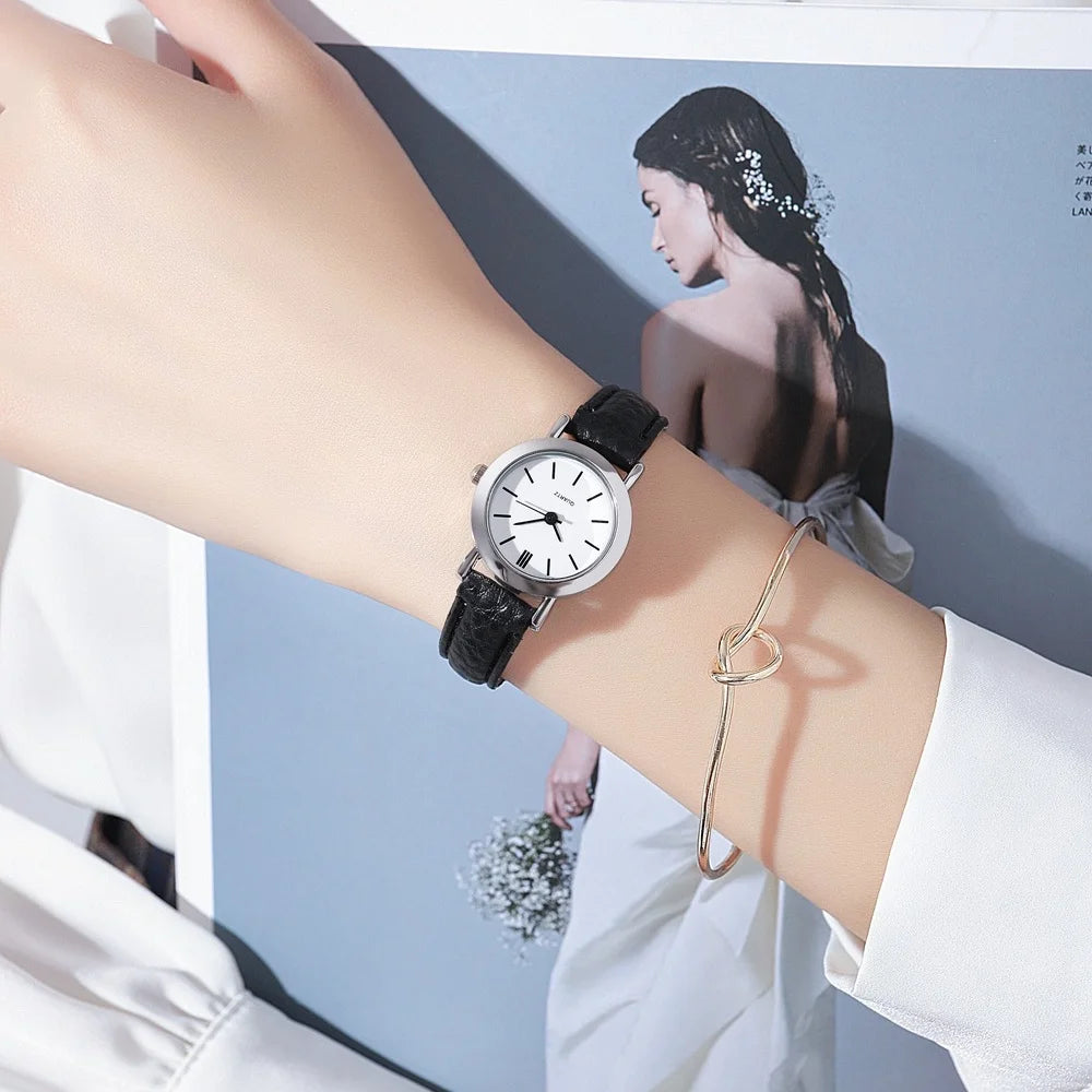 Casual Leather Band Quartz Watch