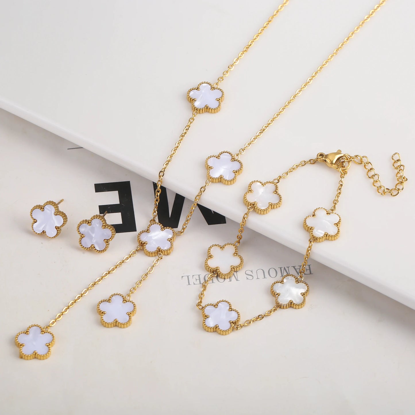 Adjustable New Design Gold Plated Stainless Steel 316L Plant Flower Bracelet