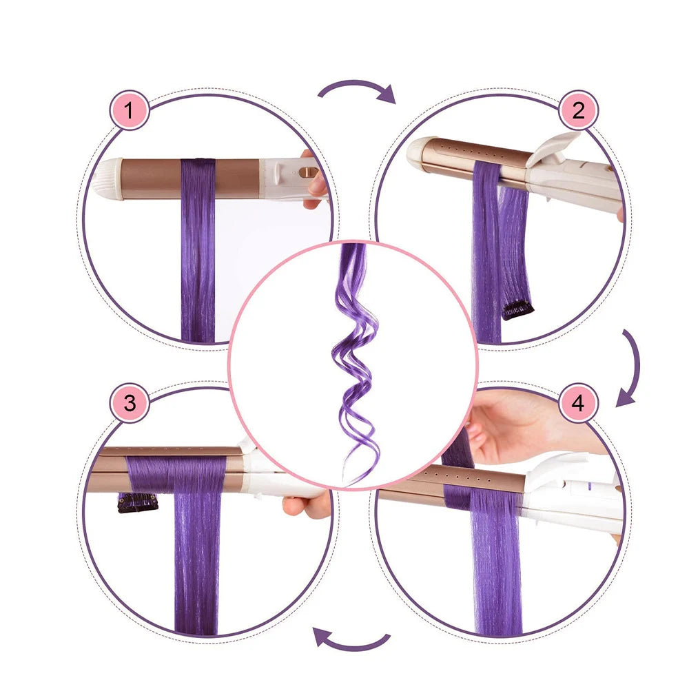 6pcs/pack Colored Party Highlights Clip in Hair Extensions
