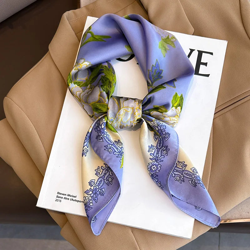 Silk Square Plaid Scarf