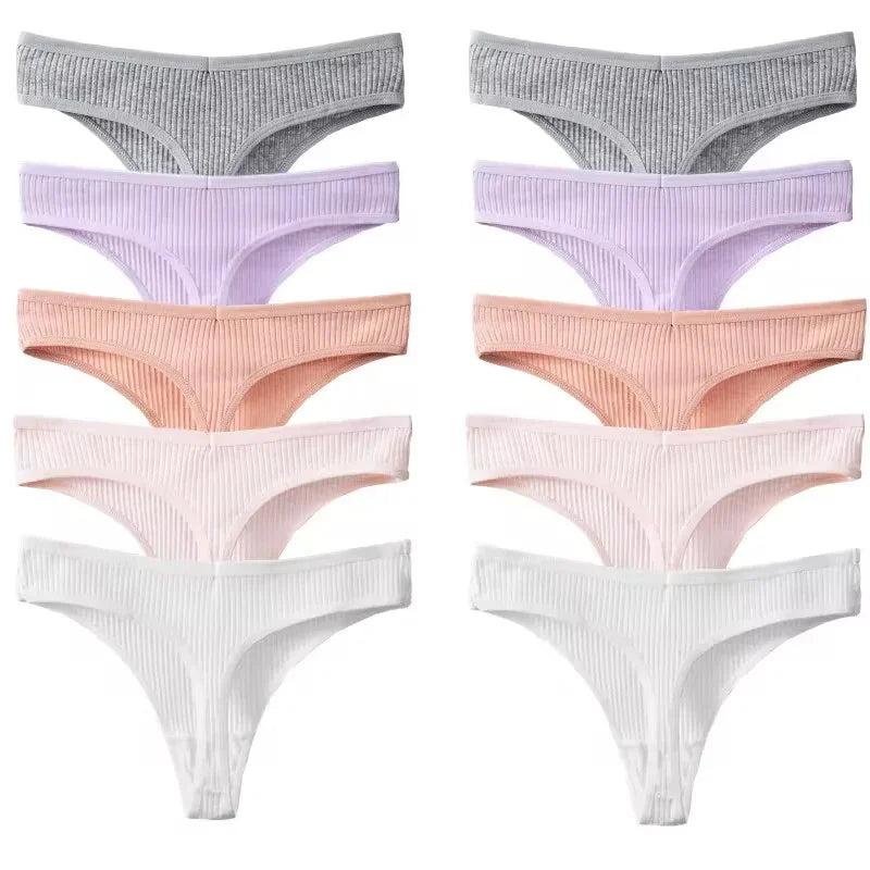 10PCS/Set Women's Panties Cotton Striped Underwear