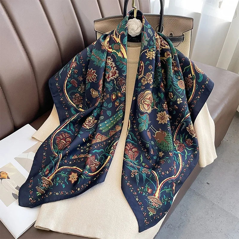 90*90Cm Square Scarf Twill Silk Bandana Pashmina