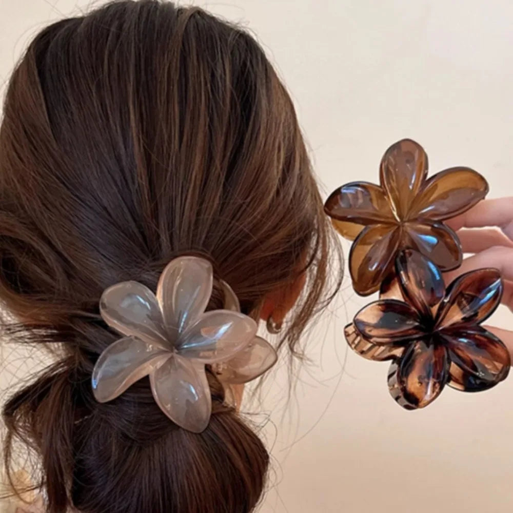Brown Beige Lightweight Plastic Hair Clips