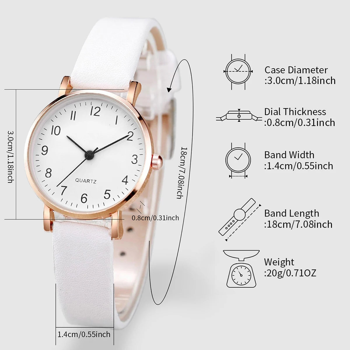 Quartz Watches Gold Heart Bracelet Set