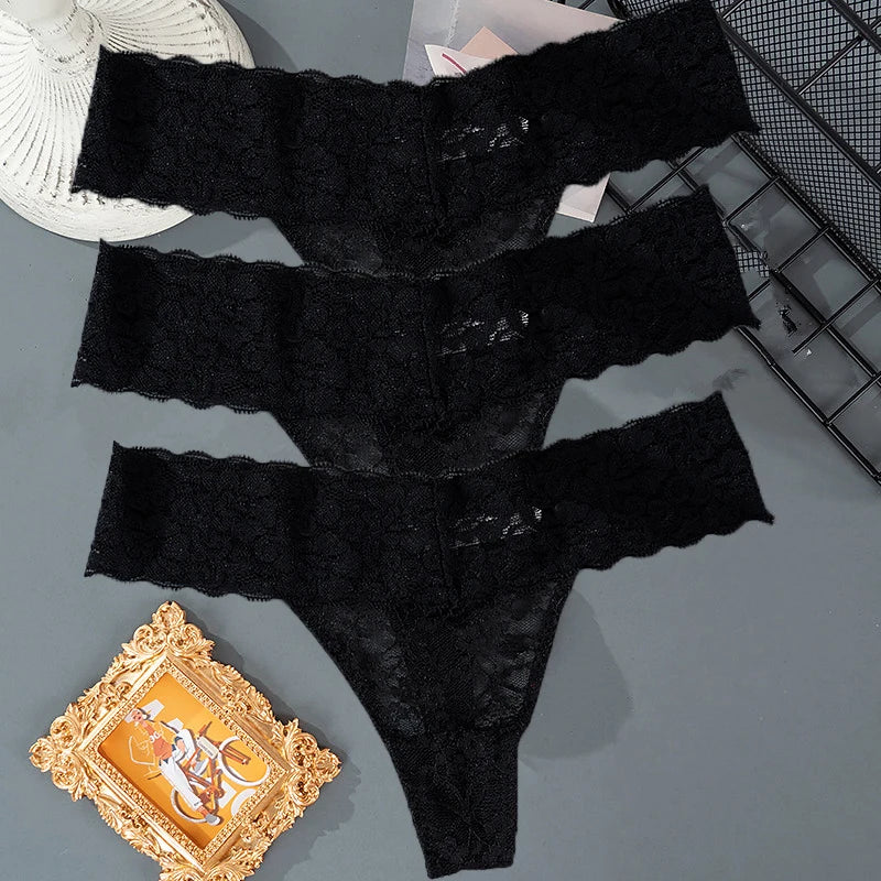 3PCS Lace Floral Women Panties