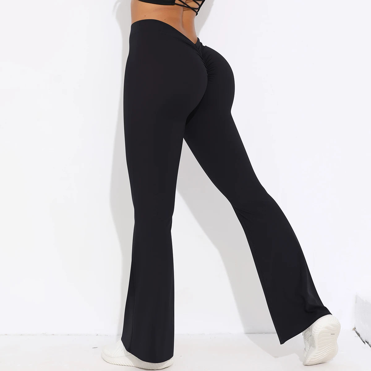Scrunch Butt Gym Flare Leggings Sexy V Waist Push Up Leggings