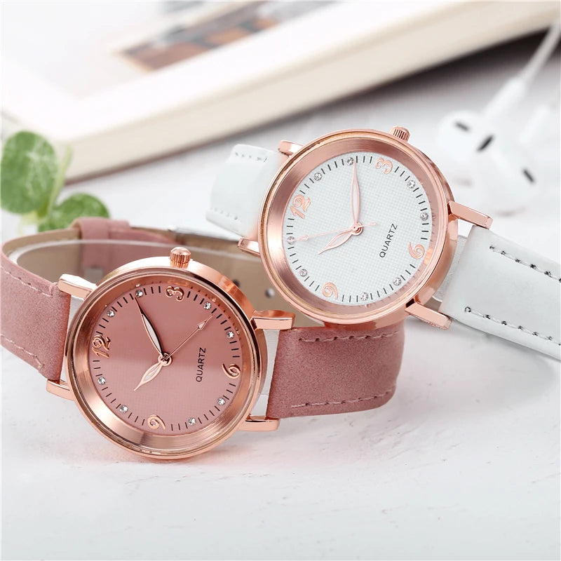 Casual Leather Band Analog Quartz Watches