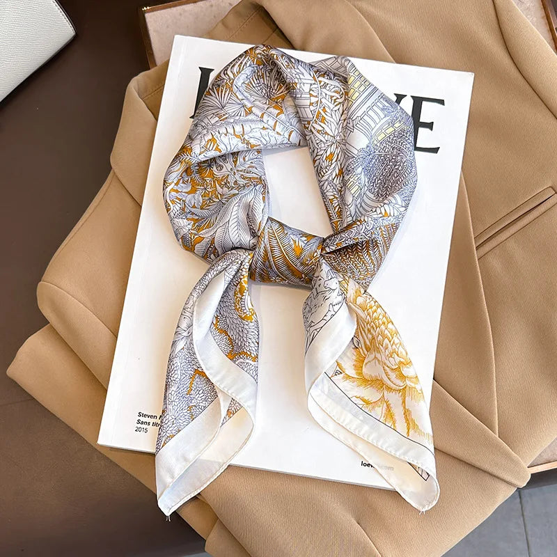 Silk Square Plaid Scarf